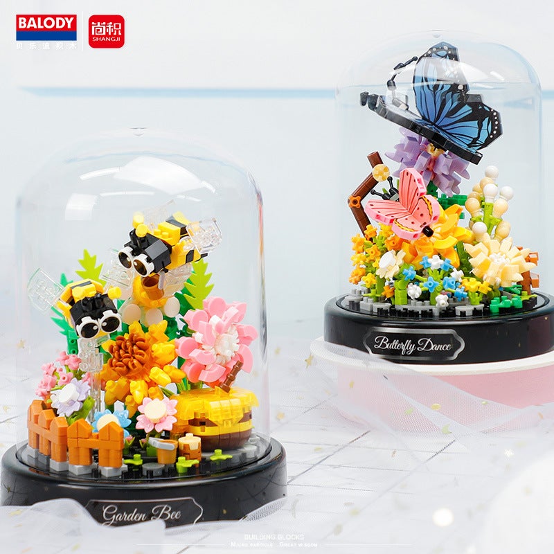 Beiludi Furong Lily Of The Valley Dustproof Eternal Building Blocks Flower Puzzle Assembly Small Particle Desktop Ornaments Small Gift - Image 4